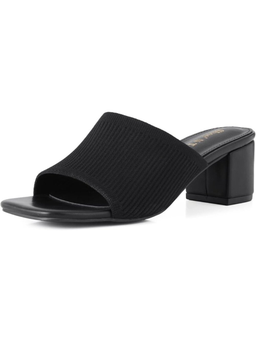 Chic Square Open Toe Heeled Mules for Women - Chunky Block Low Heel Slip-On
